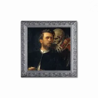 Монета "Автопортрет со смертью", играющей на скрипке. Арнольд Бёклин ,  2025 г., Серебро, 31,1 гр., РОССИЯ