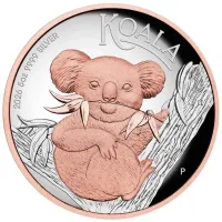 Монета "Розовая Коала", 2026 г., Серебро, 155,5 гр., проба 999.9, АВСТРАЛИЯ