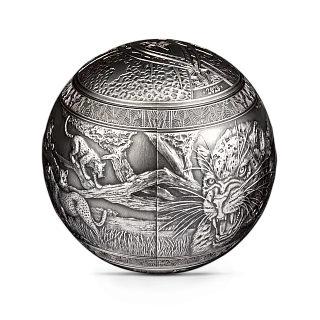 Монета "Леопарды",  2023 г., Серебро, 1 000 гр., проба 999, ДЖИБУТИ