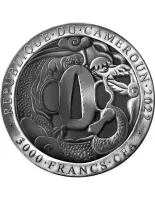 Монета "Японский самурай", 2022 г., Серебро, 93,3 гр., проба 999, КАМЕРУН