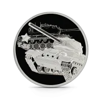 Монета "Танк Т34", 2024 г., Серебро, 31,1 гр., проба 999, ГАНА