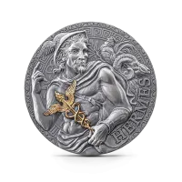 Монета "Гермес", 2024 г., Серебро, 93,3 гр., проба 999, КАМЕРУН