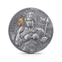 Монета "Афина", 2024 г., Серебро, 62,2 гр., проба 999, КАМЕРУН