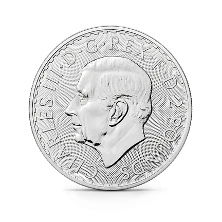 Монета "Британия (Чарльз III)", 2025 г., Серебро, 31,1 гр., проба 999, СОЕДИНЕННОЕ КОРОЛЕВСТВО