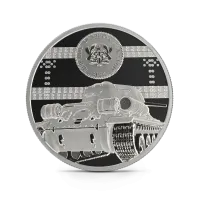 Монета "Танк Т34", 2024 г., Серебро, 31,1 гр., проба 999, ГАНА