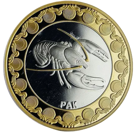 Монета "Рак. Знаки зодиака", 2012 г., Серебро, 31,1 гр, ппроба 925, ТОКЕЛАУ