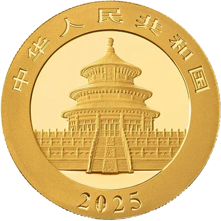 Монета «Панда», 2025 г., Золото, 15 гр., проба 999, КИТАЙ