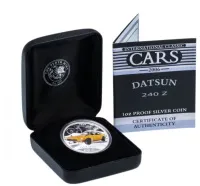 Монета "Datsun. Автомобильная классика" 2006 г., 31,1 гр., проба 999, ТУВАЛУ