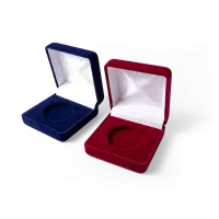 Футляр (76x76x41 мм) для 1 монеты (диаметр 46 мм), темно-синий