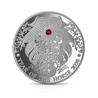 Монета "Год Лошади", 2026 г., Серебро, 15,55 гр., проба 999, ГАНА