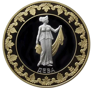 Монета "Дева.Знаки зодиака", 2012 г., Серебро, 31,1 гр, ппроба 925, ТОКЕЛАУ