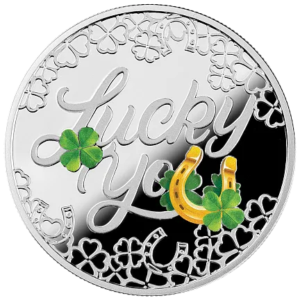 Монета «На удачу Lucky you»,  2023 г., Серебро, 17,5 гр., проба 999, НИУЭ