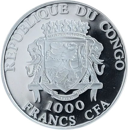 Монета «С Праздником Светлой Пасхи»,  2011 г., Серебро, 31,1 гр., проба 925, КОНГО, ДЕМОКРАТИЧЕСКАЯ РЕСПУБЛИКА