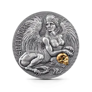 Монета "Сфинкс", 2024 г., Серебро, 31,1 гр., проба 999, КАМЕРУН