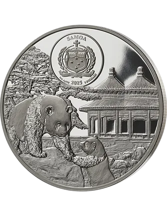 Монета «Храм Небес», 2025 г., Серебро, 93,3 гр., проба 999, САМОА