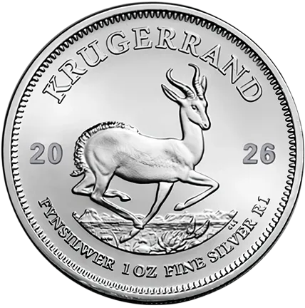 Монета "Крюгерранд", 2026 г., Серебро, 31,1 гр., проба 999, ЮЖНАЯ АФРИКА