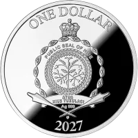 Монета "Год Козы. 7 элементов", 2027 г., Серебро, 17,5 гр., проба 999, НИУЭ
