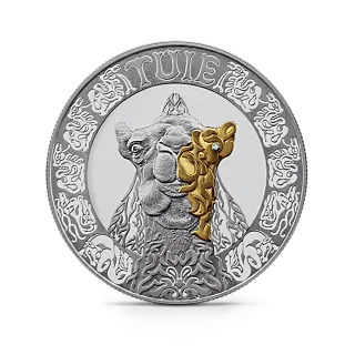 Монета "Верблюд", 2023 г., Серебро, 777,5 гр., проба 925, КАЗАХСТАН