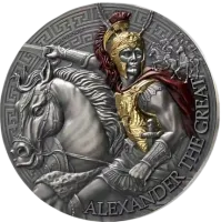 Монета «Александр Великий », 2024 г., Серебро, 155,5 гр., проба 999, КАМЕРУН