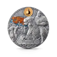 Монета "Монгольская Империя",  2024 г., Серебро, 62,2 гр., проба 999, КАМЕРУН