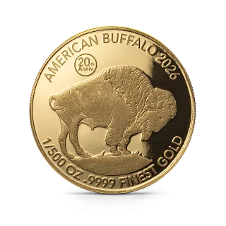 Монета Набор из 3-х монет "Америкаский буффало", 2026 г., Золото, 0,53 гр., проба 999.9, БАРБАДОС