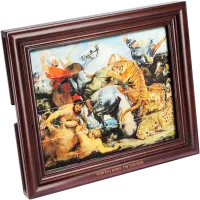 Монета «Охота на Тигра» Питер Пауль Рубенс, 2016 г., Серебро, 500,00 гр., проба 999, КАМЕРУН