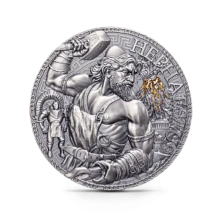 Монета "Гефест", 2023 г., Серебро, 93,3 гр., проба 999, КАМЕРУН