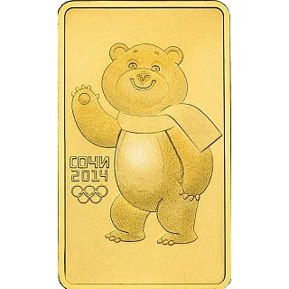 Монета "Символ Олимпиады в Сочи Белый Мишка", СПМД, 2012 г., Золото, 15,55 гр., проба 999, РОССИЯ